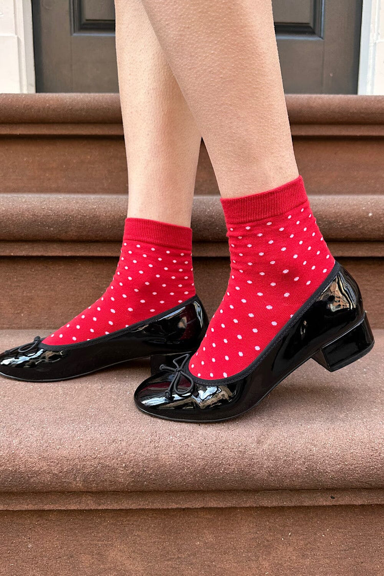 Polka Dots Socks | Red White Polka Dots