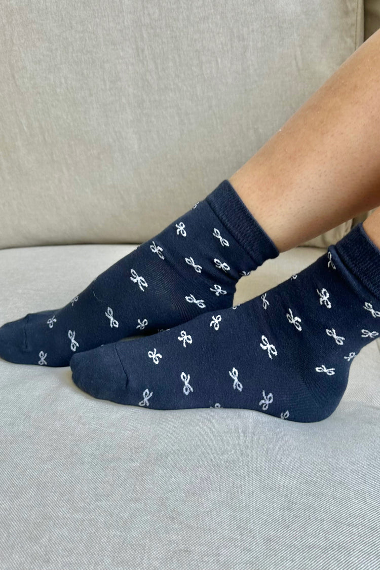 Bow Socks | Blue Navy