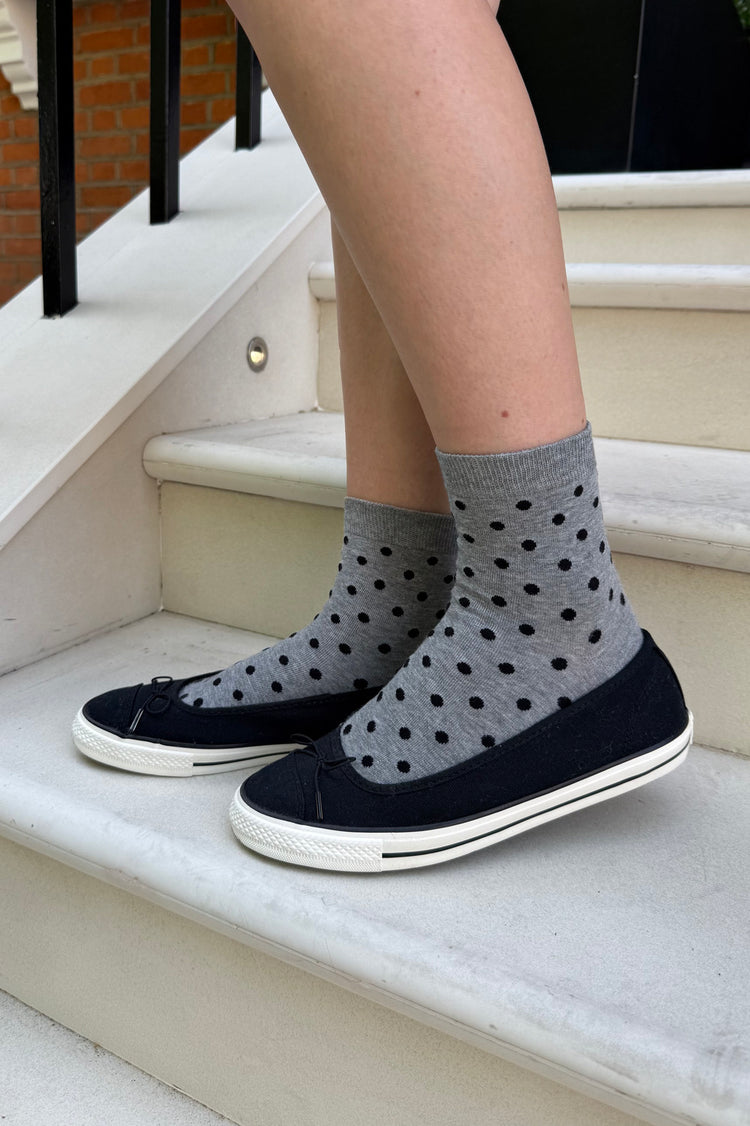 Polka Dots Socks | Grey Black Polka Dots