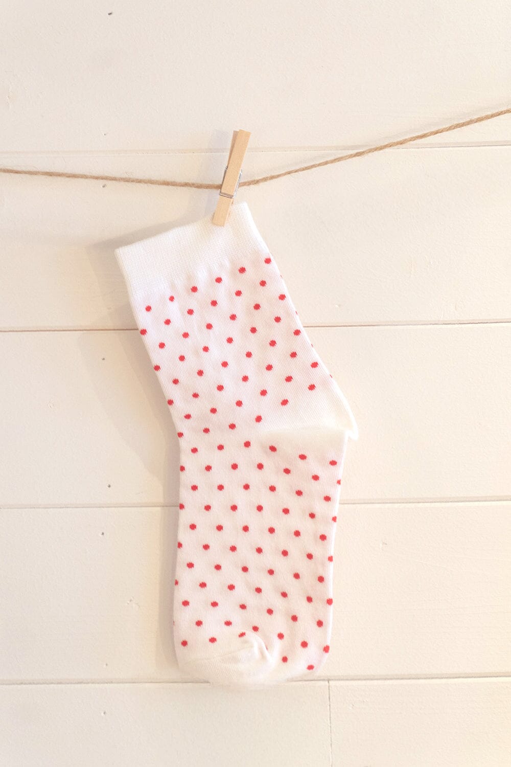 Polka Dots Socks | White Red Polka Dots