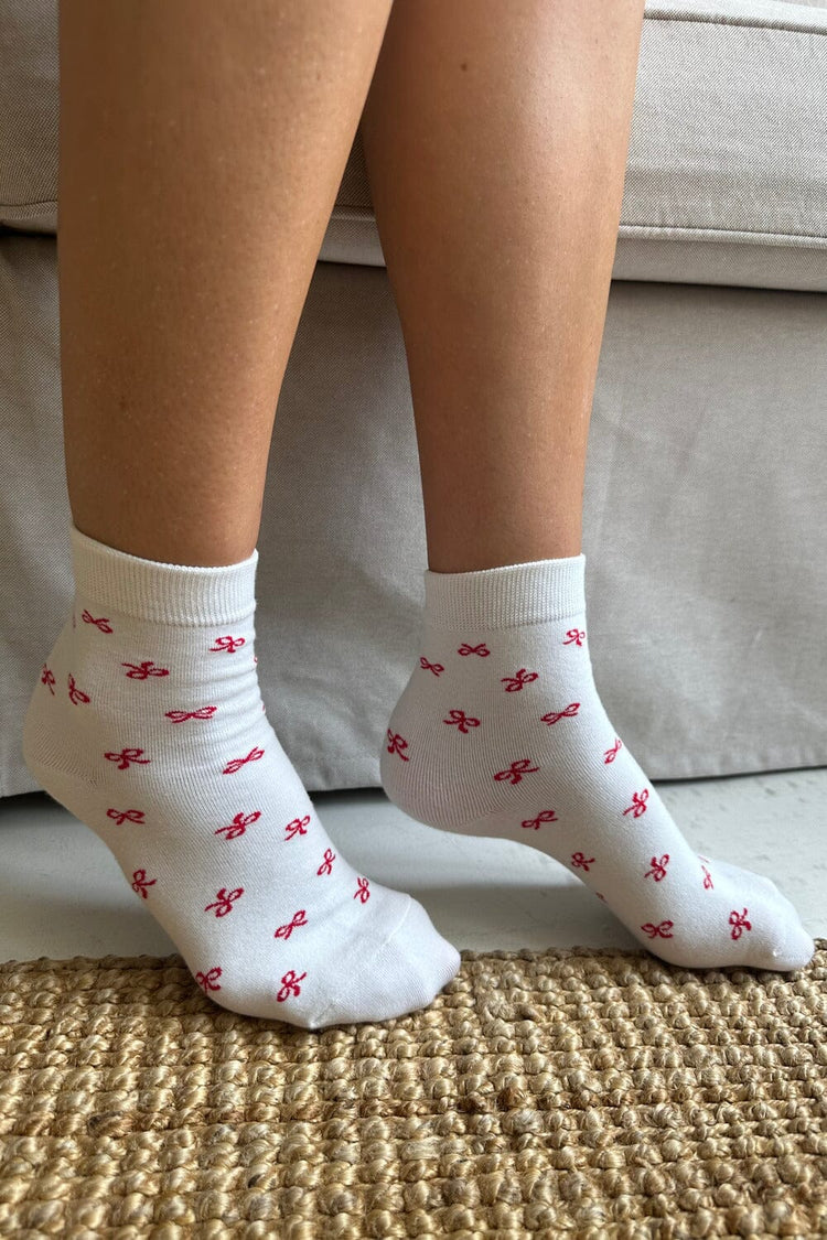 Bow Socks | White