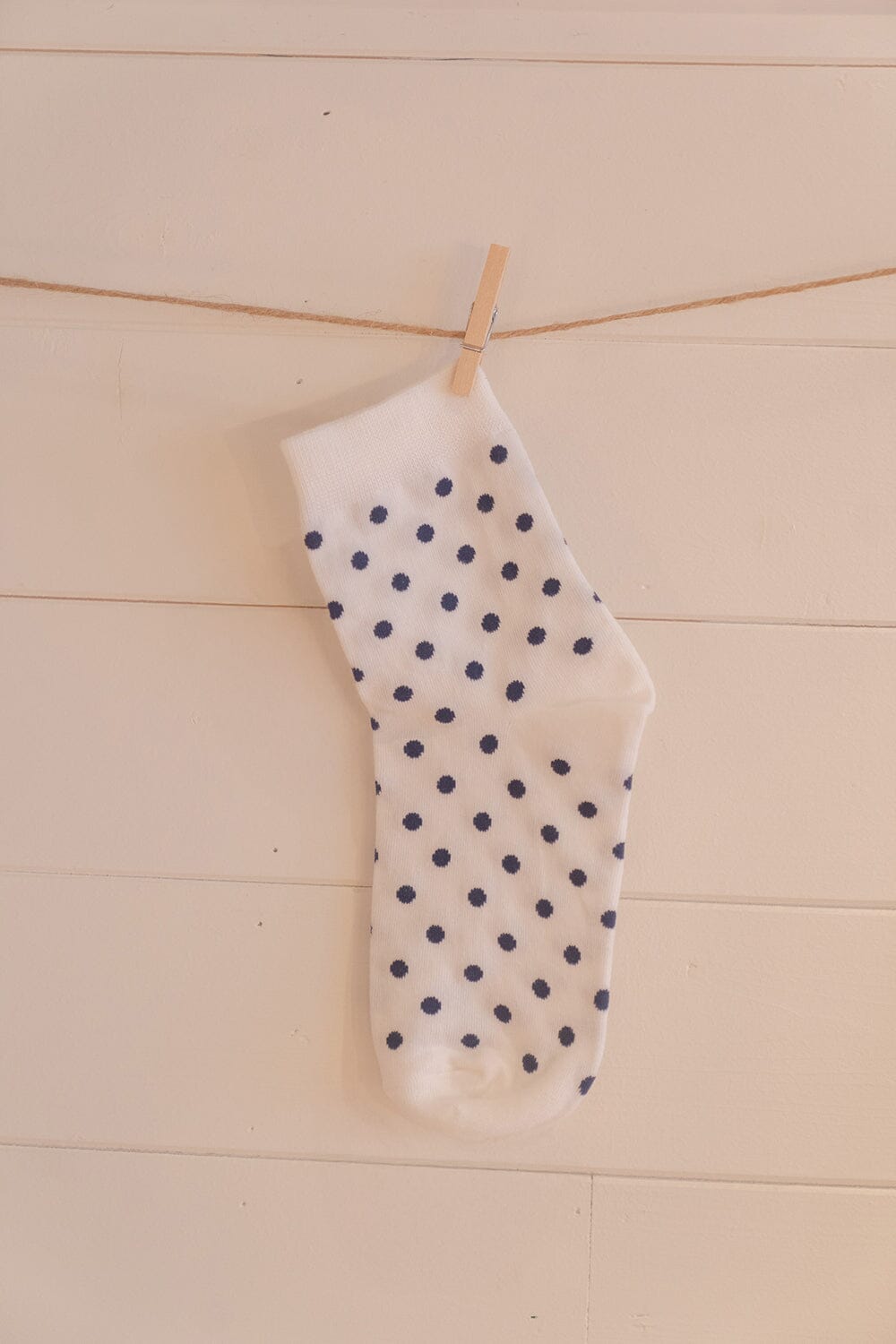 Polka Dot Socks | White Navy Polka Dots