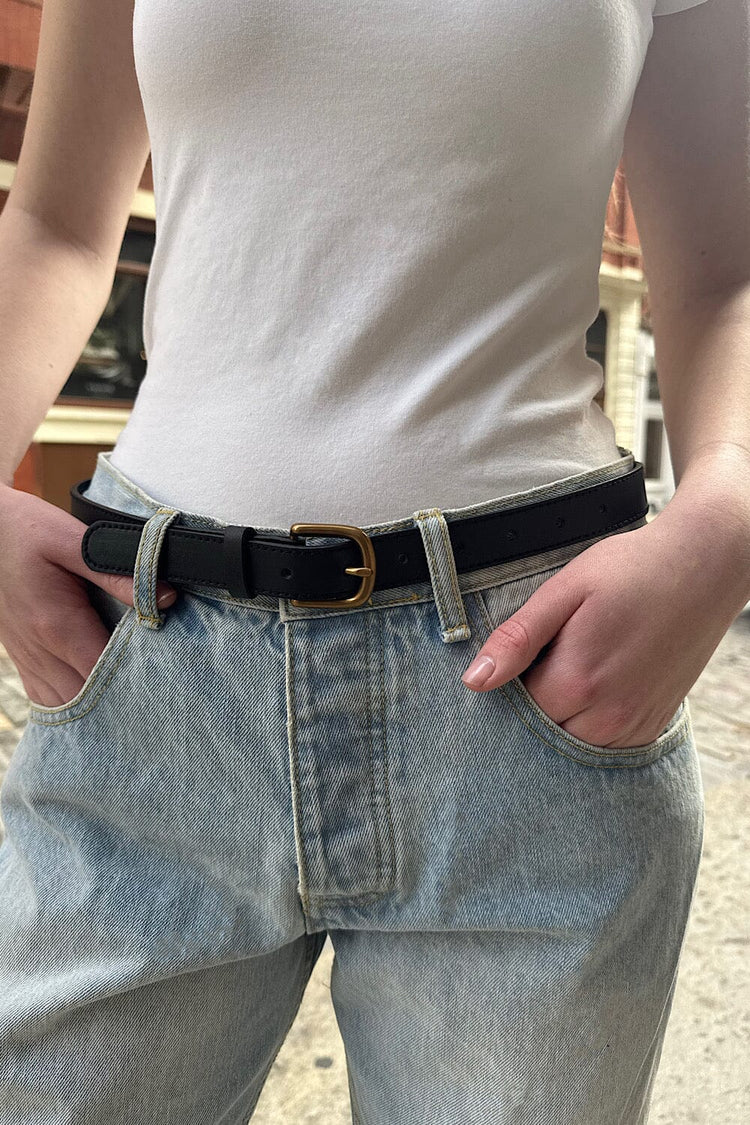 Faux Leather Belt | Blue Navy