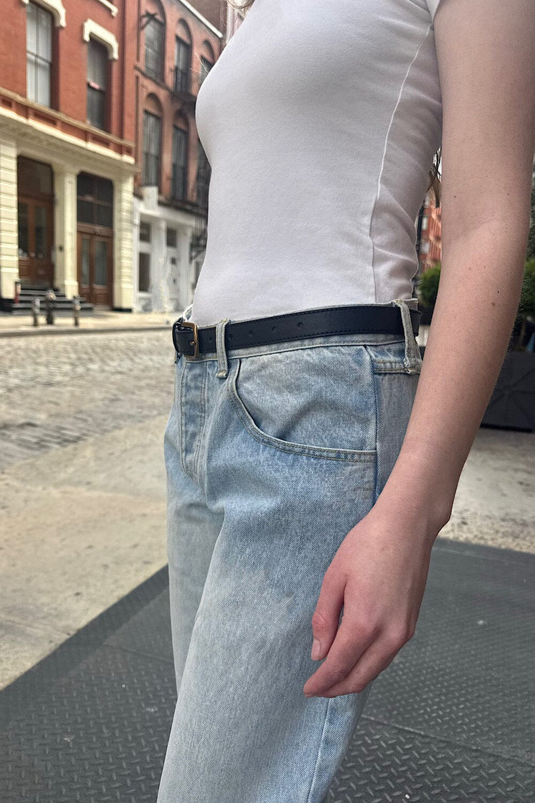 Faux Leather Belt | Blue Navy