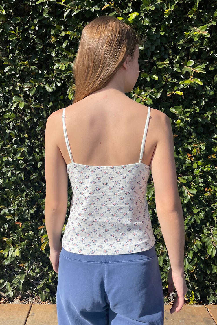 Amara Floral Tank | Pink And Light Blue Floral / XS/S