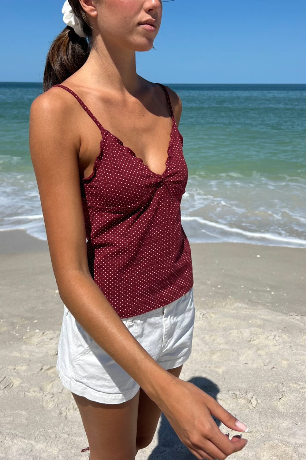 Burgundy White Polka Dots / XS/S
