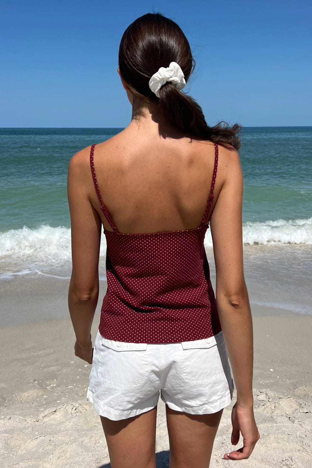 Burgundy White Polka Dots / XS/S