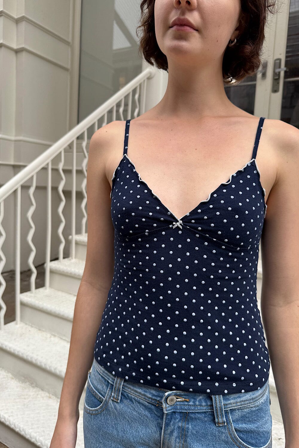 Navy Blue White Polka Dots / XS/S