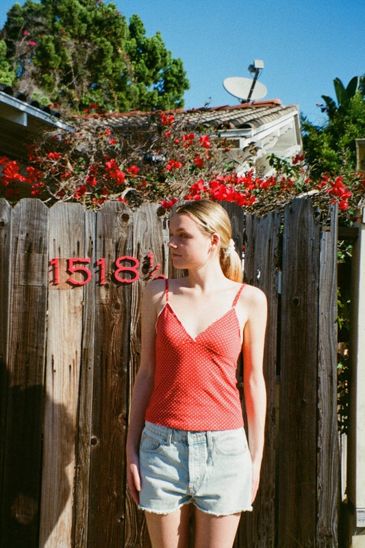 Red With White Polka Dots / XS/S