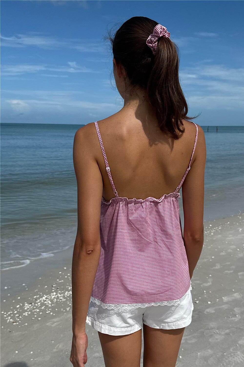 Tiffany Plaid Tank | Red White Checkered / XS/S