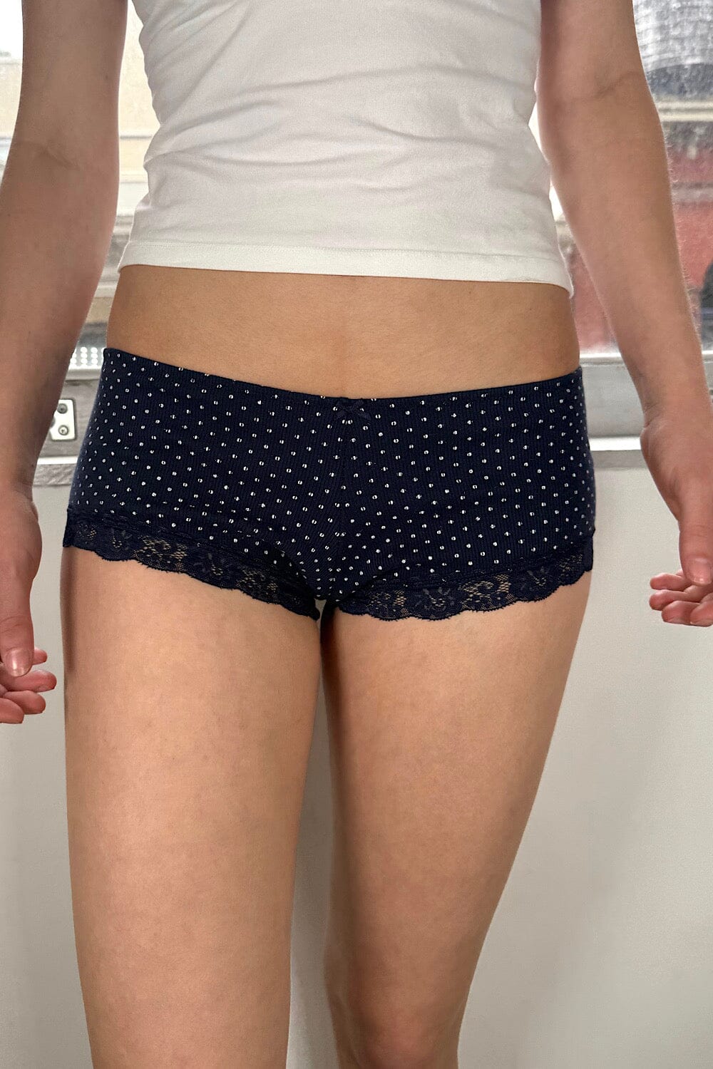 Navy With White Polka Dots / XS/S