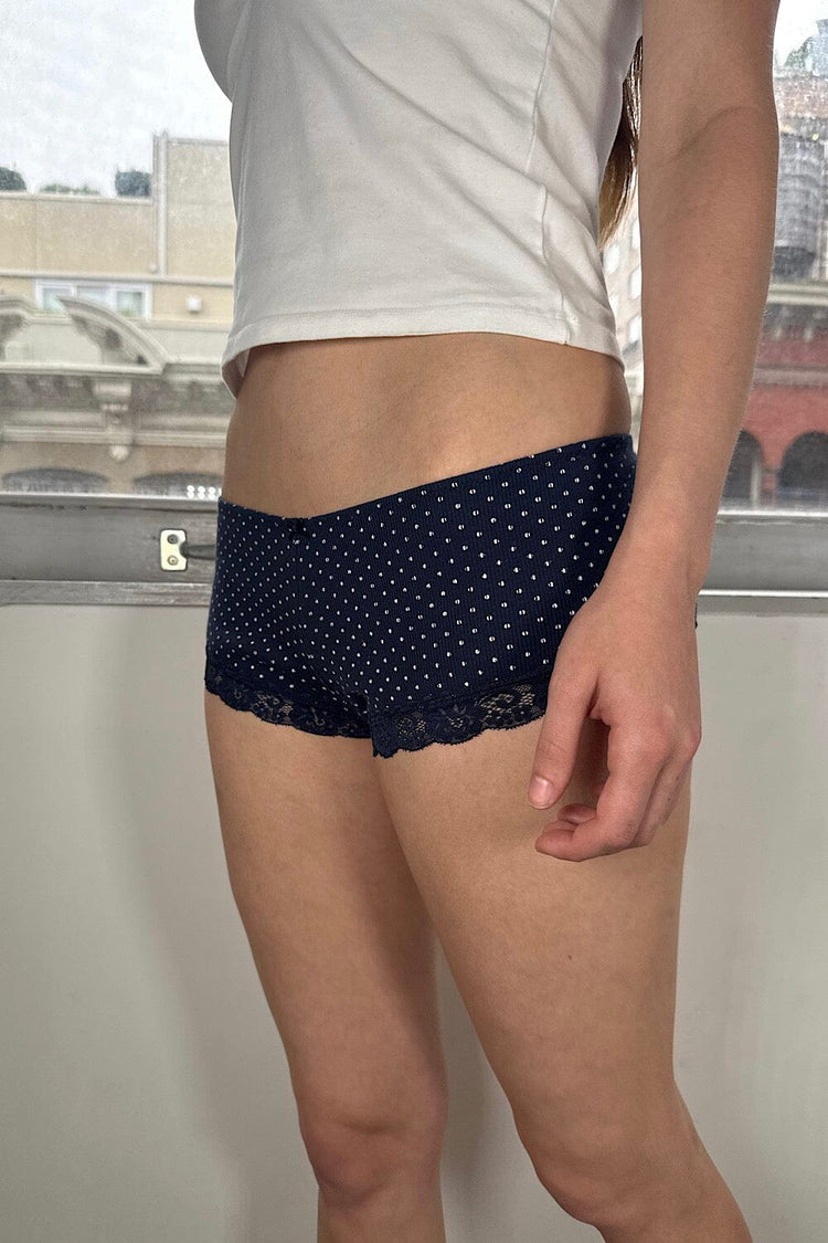 Polka Dot Hipster Underwear | Navy With White Polka Dots / XS/S