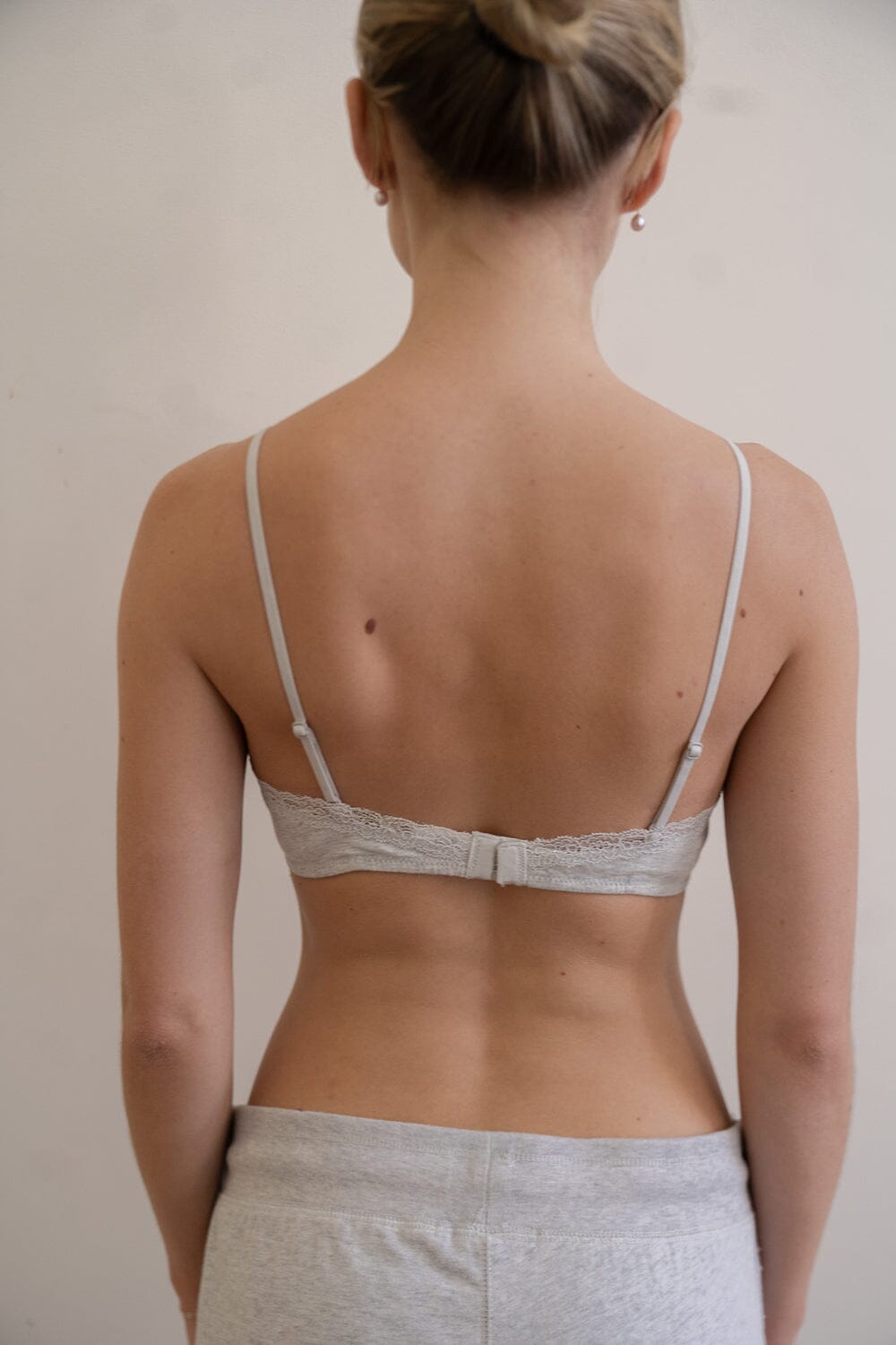 Bow Lace Bra | Silver Grey / XS/S