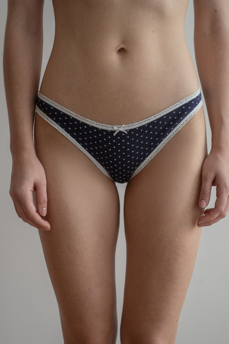 Polka Dot Underwear | Navy With White Polka Dots / XS/S