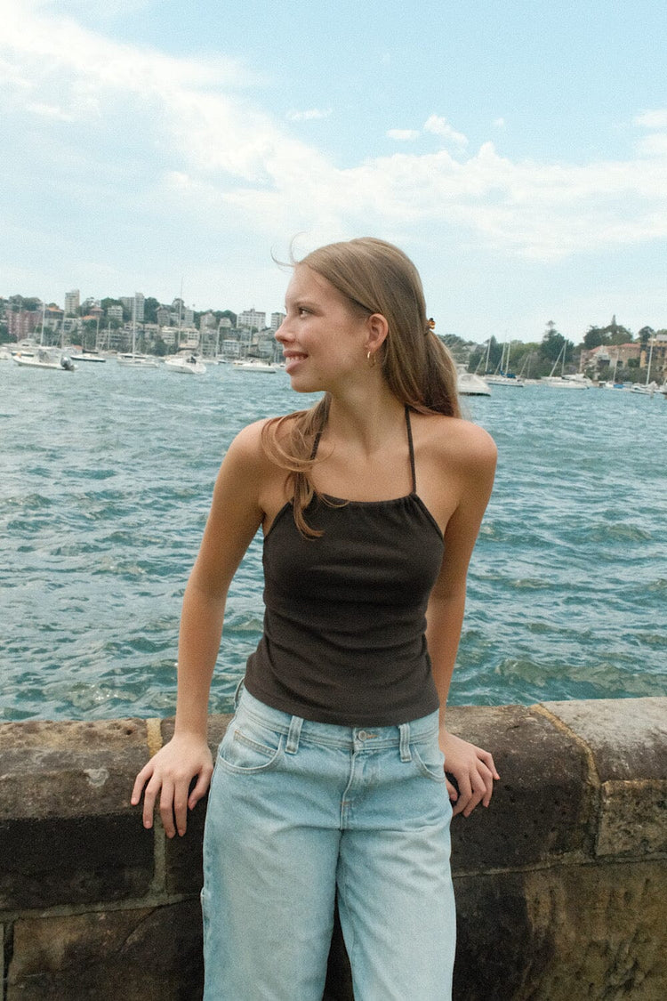 Cleo Halter Top | Dark Brown / XS/S