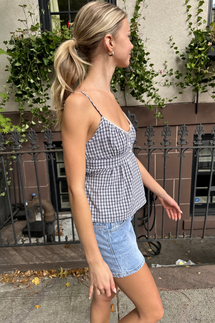 Tiffany Plaid Tank | Navy White Plaid / XS/S