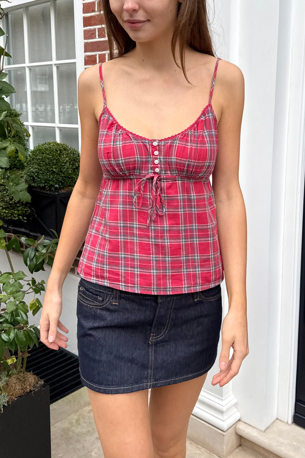 Faded Red With Green White Plaid / XS/S