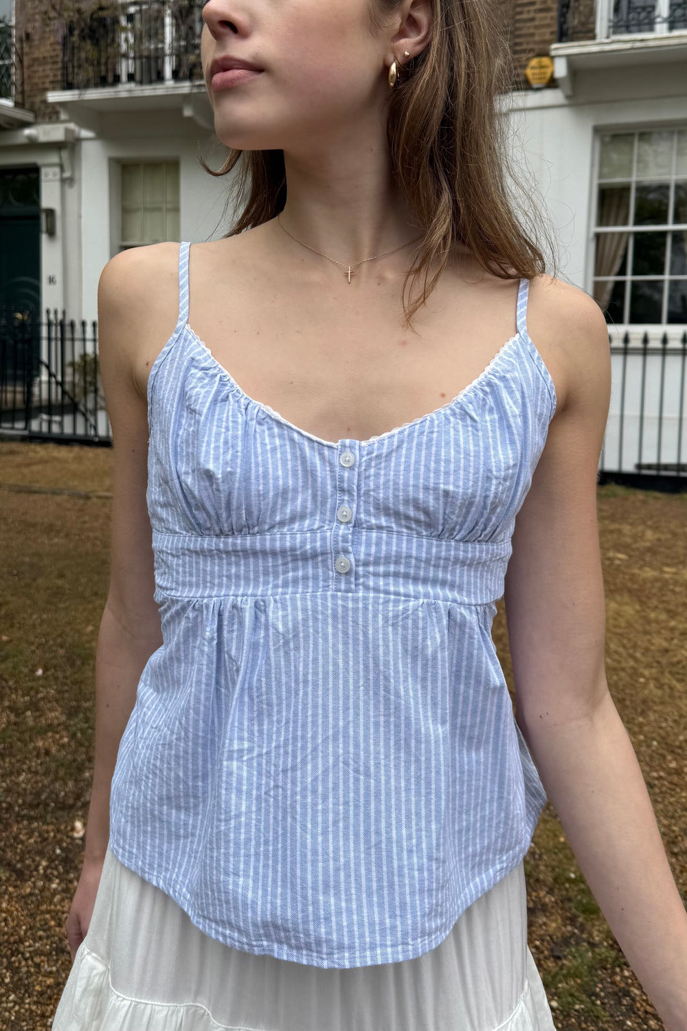 Blue With White Thin Stripes / XS/S