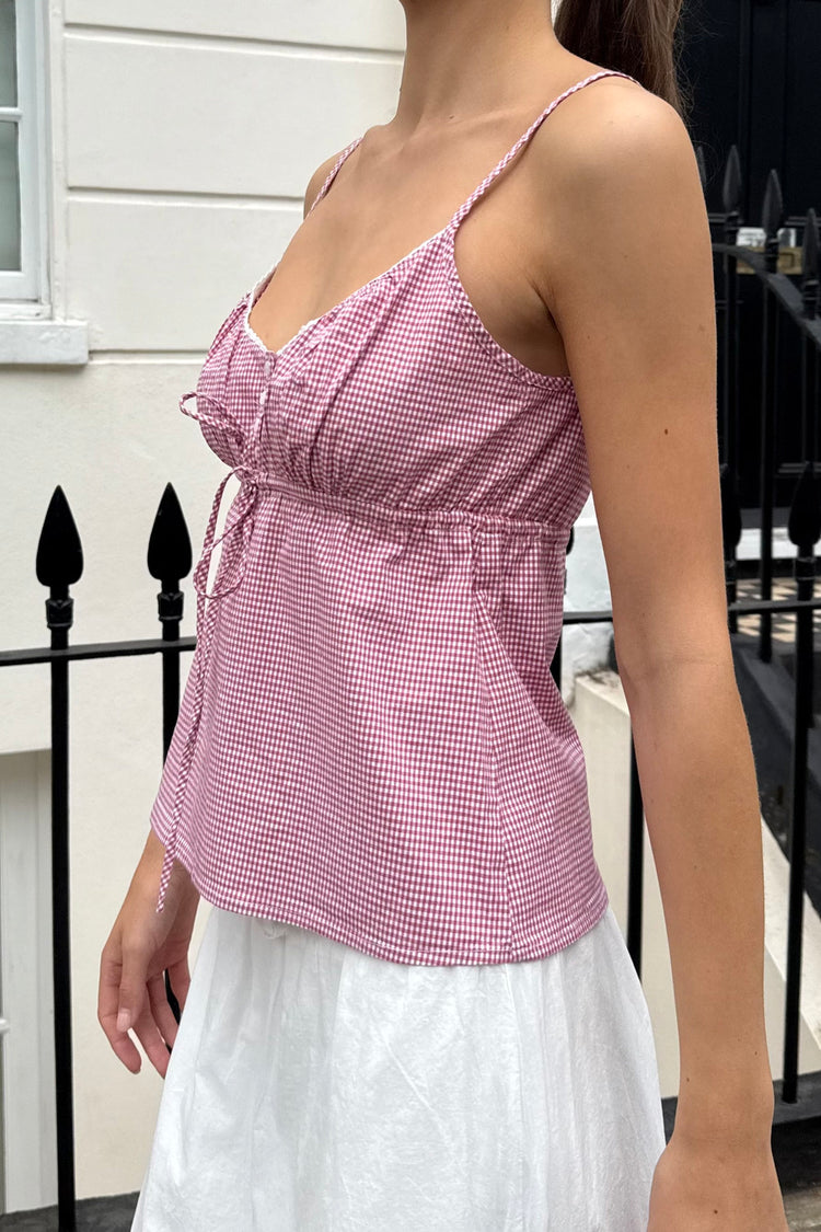 Tiffany Gingham Top | Red White Gingham / XS/S