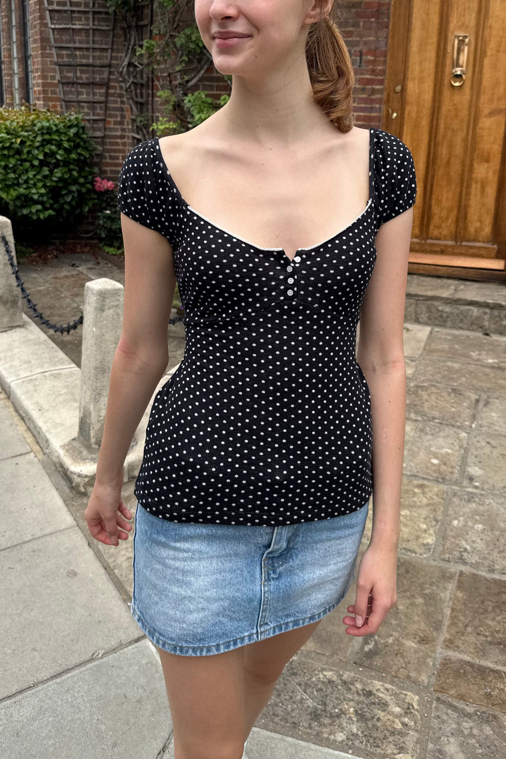 Blair Polka Dots Top | Black White Polka Dots / XS/S