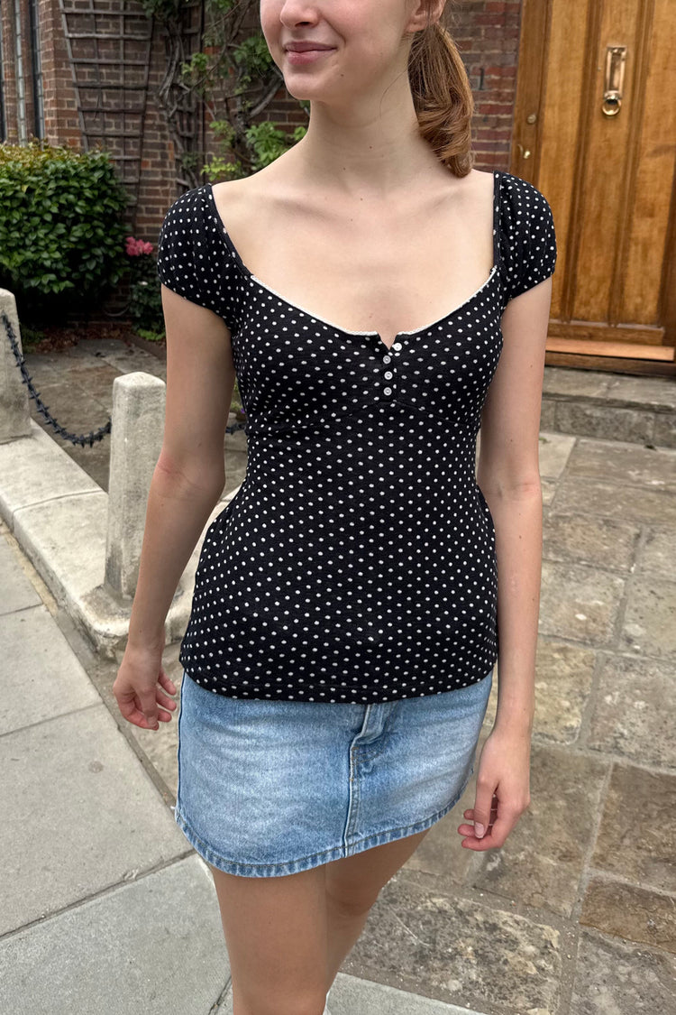 Blair Polka Dots Top | Black White Polka Dots / XS/S