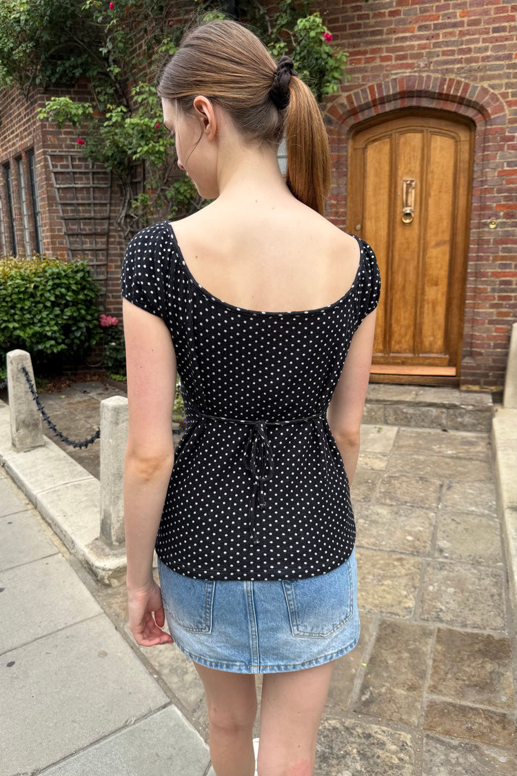 Blair Polka Dots Top | Black White Polka Dots / XS/S