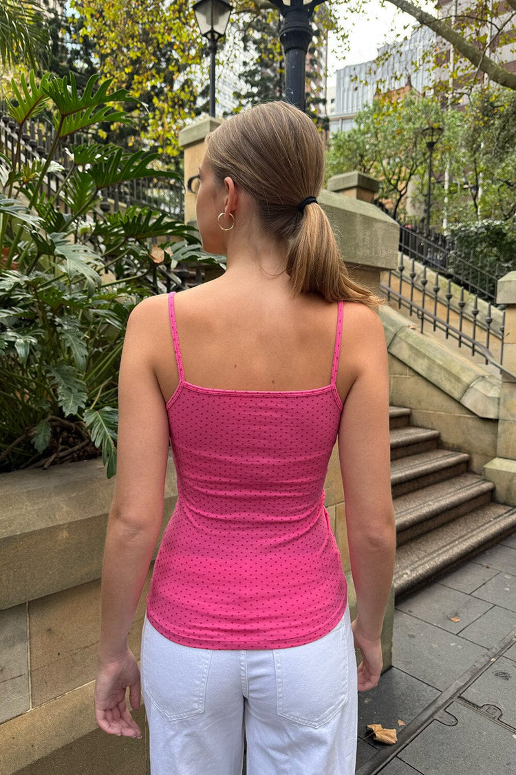 Archie Polka Dots Tank | Pink With Red Polka Dots / XS/S