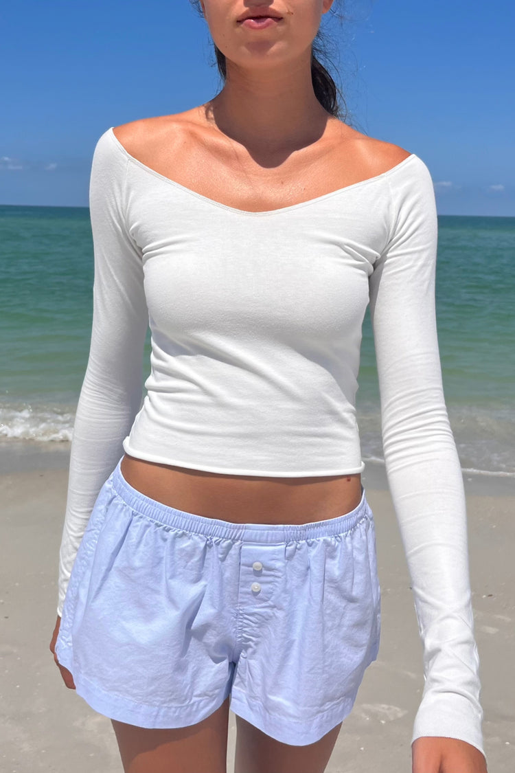 Mayson V-Neck Top | Natural White / XS/S