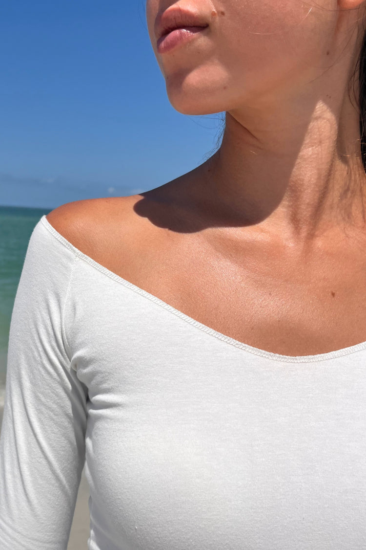 Mayson V-Neck Top | Natural White / XS/S
