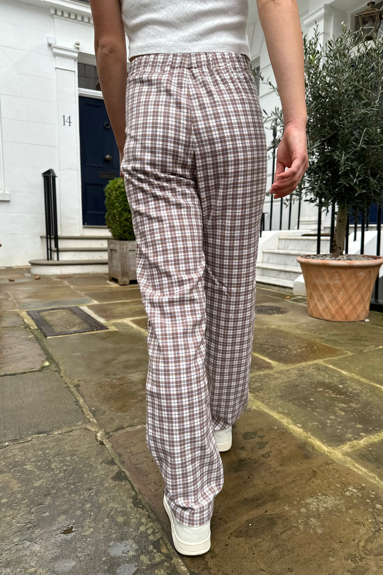 Tilden High Rise Pants | Brown White And Blue Plaid / S