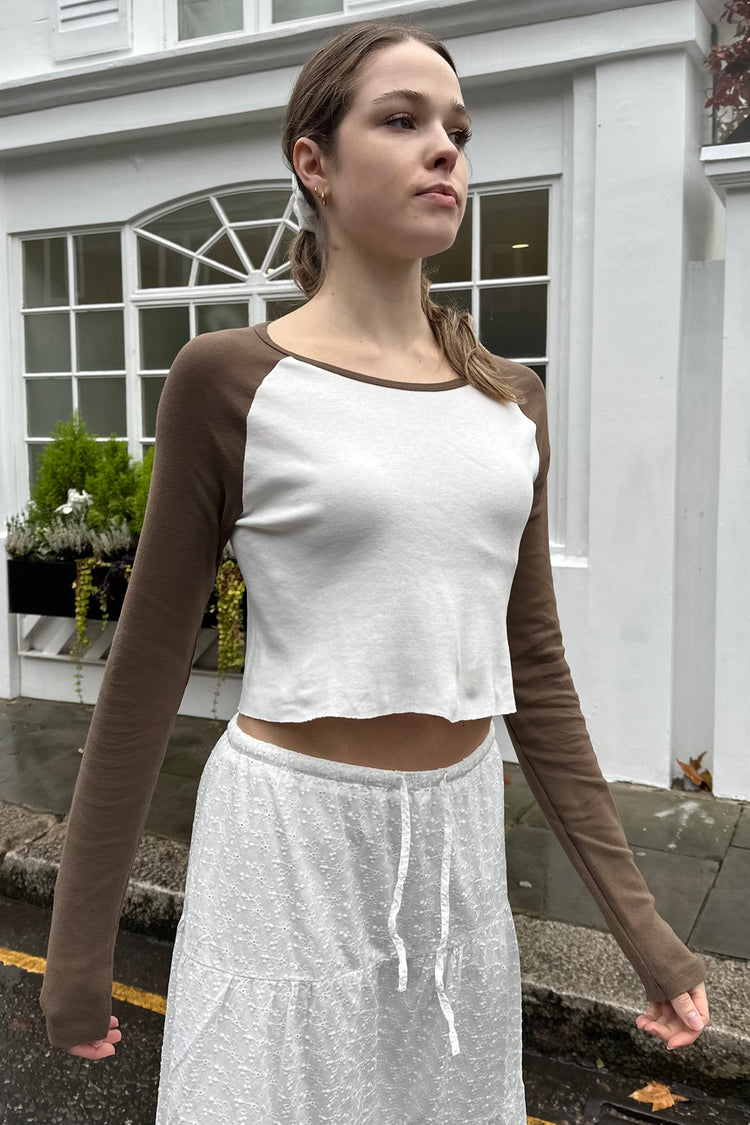 Bella Colorblock Top | Ivory / Cropped Fit