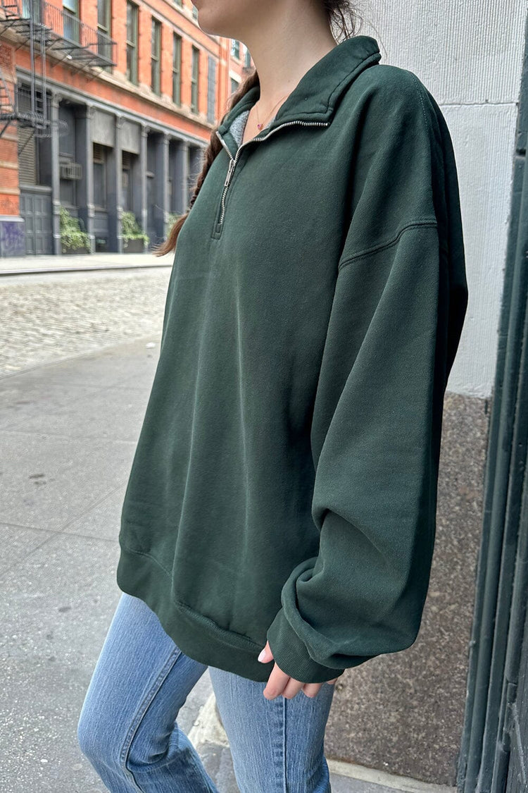 Missy Cotton Sweatshirt | Dark Green / Oversized Fit