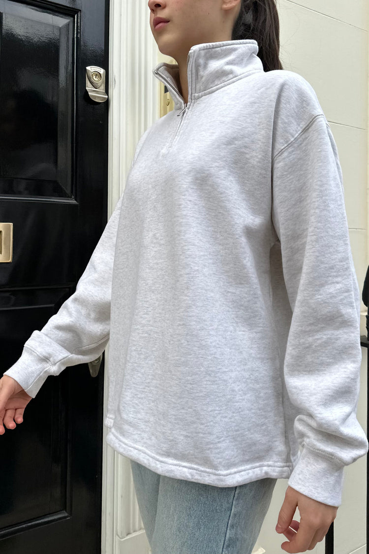 Missy Collar Sweatshirt | Light Heather Grey / Oversized Fit