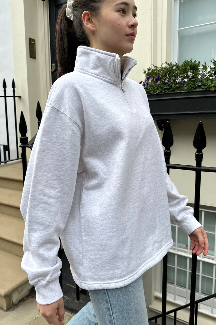 Missy Collar Sweatshirt | Light Heather Grey / Oversized Fit