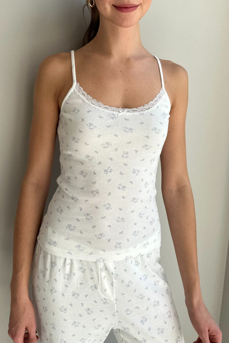 Teddy Lace Tank | White / XS/S