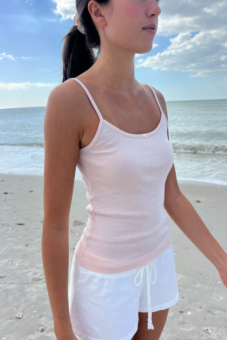 Skylar Stripe Tank | Light Pink White Stripes / XS/S