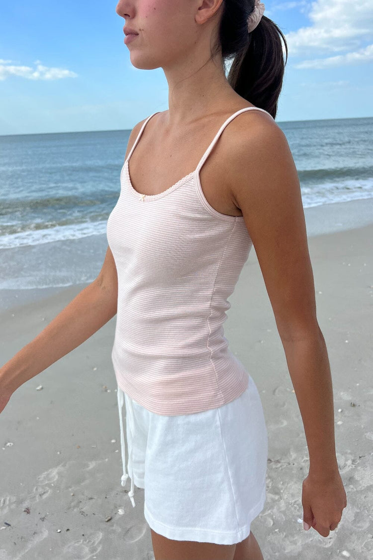 Skylar Stripe Tank | Light Pink White Stripes / XS/S