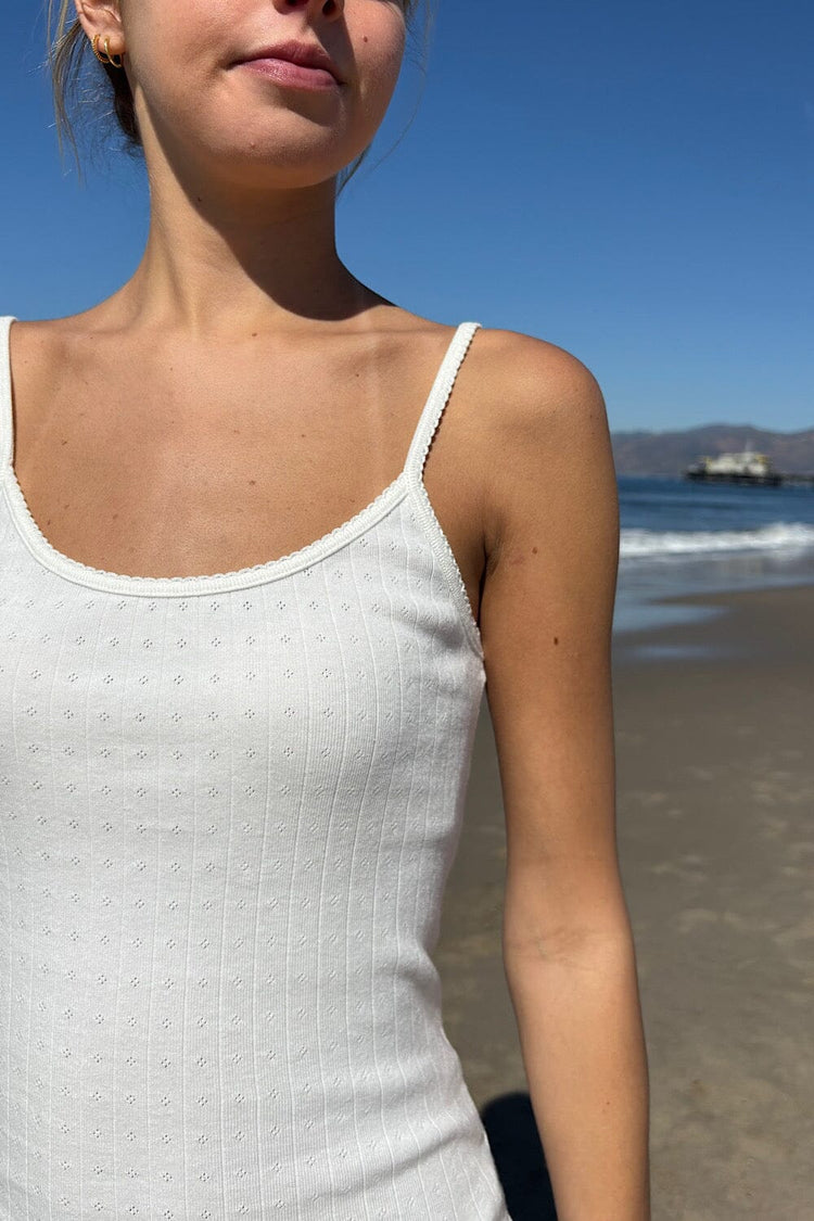 Skylar Eyelet Tank | White / XS/S
