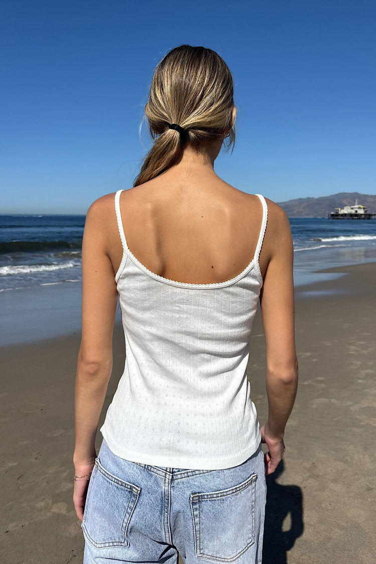 Skylar Eyelet Tank | White / XS/S