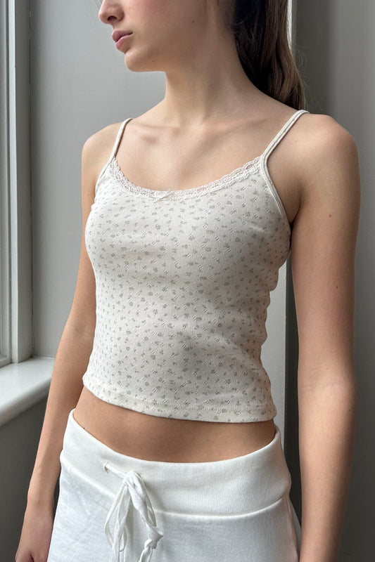 Ivory With Green Sage Daisies / XS/S