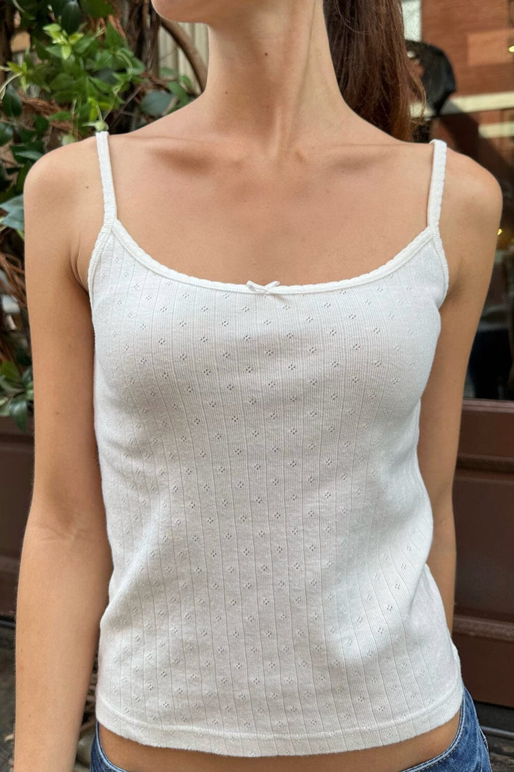 Skylar Eyelet Tank | Natural White / XS/S