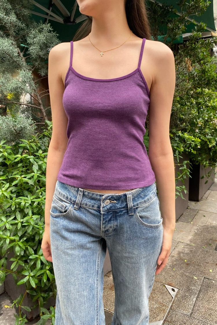 Skylar Striped Tank | Purple And White Stripes / XS/S