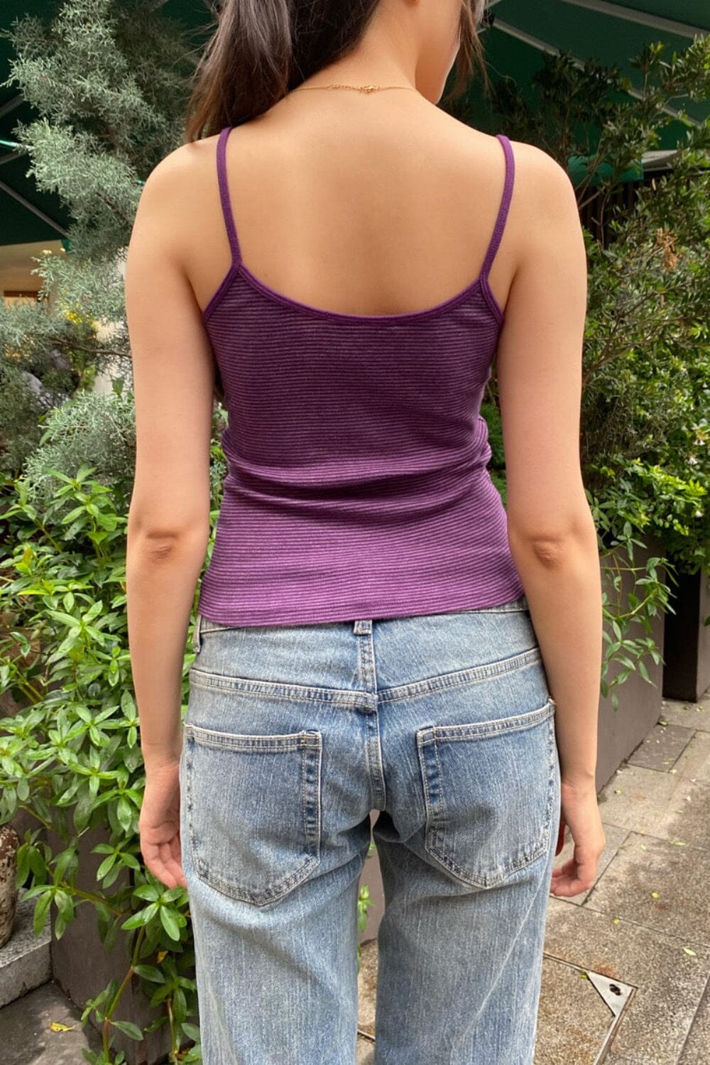 Skylar Striped Tank | Purple And White Stripes / XS/S