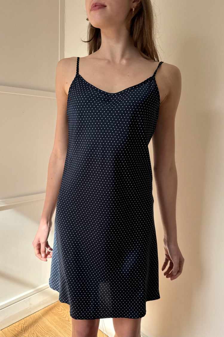 Madeleine Polka Dots Dress | Navy With White Polka Dots / XS/S