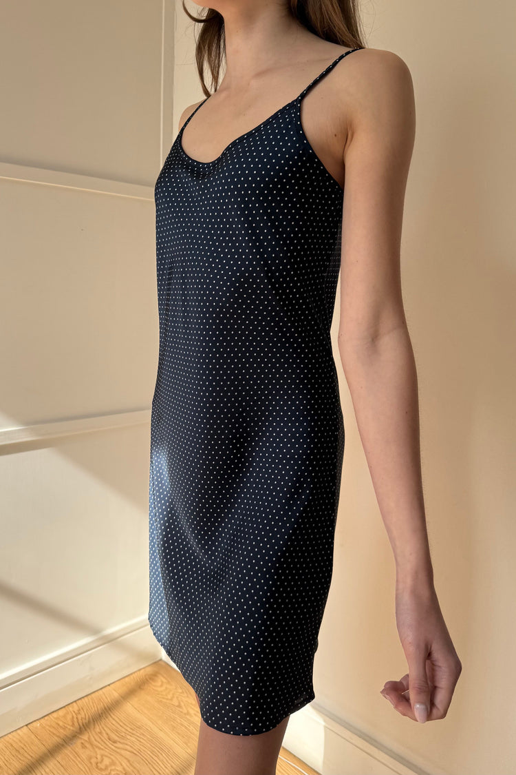 Madeleine Polka Dots Dress | Navy With White Polka Dots / XS/S