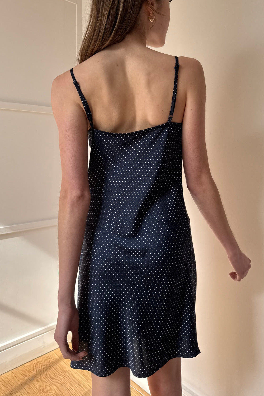 Navy With White Polka Dots / XS/S