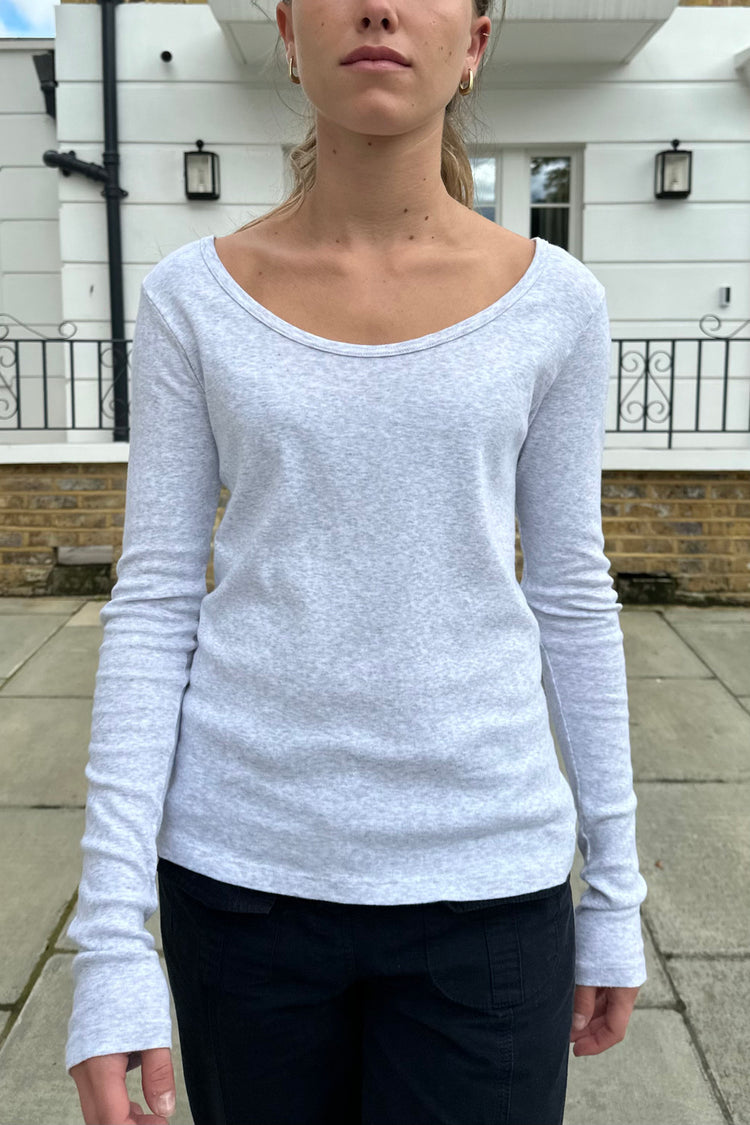 Jillian Basic Top | Light Heather Grey / XS/S