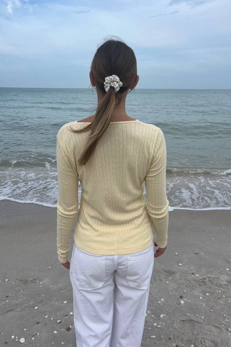 Zelly Eyelet Top | Pastel Yellow / S