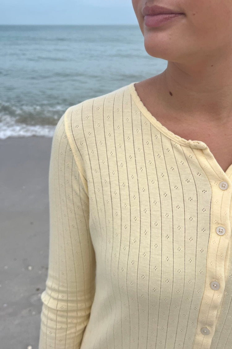 Zelly Eyelet Top | Pastel Yellow / S