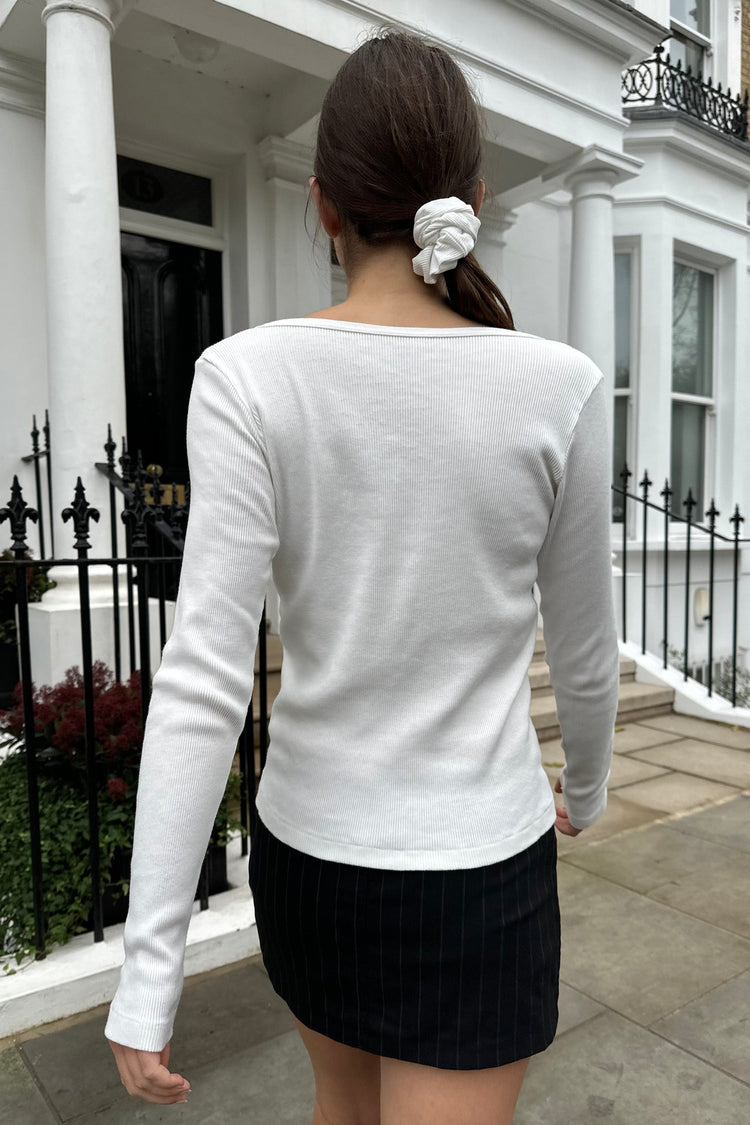 Zelly Ribbed Top | White / XS/S